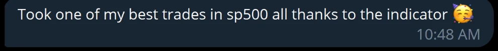 Member message: Took one of my best trades in sp500 all thanks to the indicator